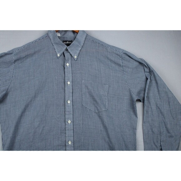Vintage Burdines Mens Store Plaid Long Sleeve Shirt Soft Button Down Collar - Picture 8 of 8